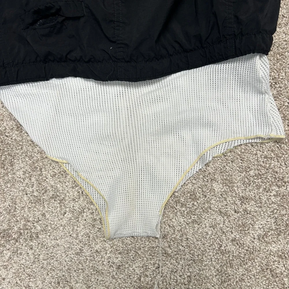 Vintage 90s Marlboro Swim Trunks Men Size Medium Black Mesh Lined Belted